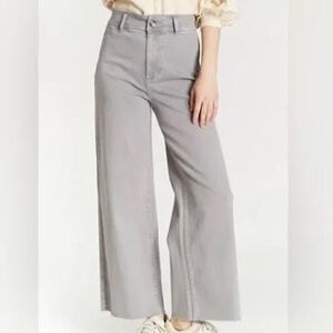 Oat New York High-Waisted Wide Leg jeans — Light Gray